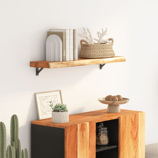 Mensola Muro 100x30x3,8cm Rettangolare Legno Acacia Bordi Vivi | homemem39