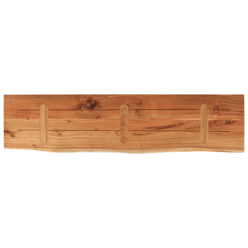Mensola Muro 120x30x3,8cm Rettangolare Legno Acacia Bordi Vivi | homemem39