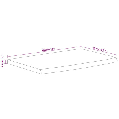 Mensola a Muro 60x40x3,8cm Rettangolare Legno Acacia Bordi Vivi | homemem39