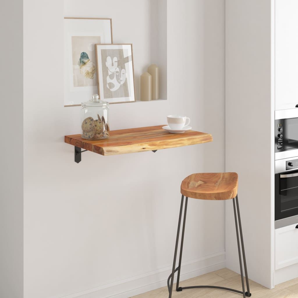 Mensola a Muro 70x40x3,8cm Rettangolare Legno Acacia Bordi Vivi | homemem39