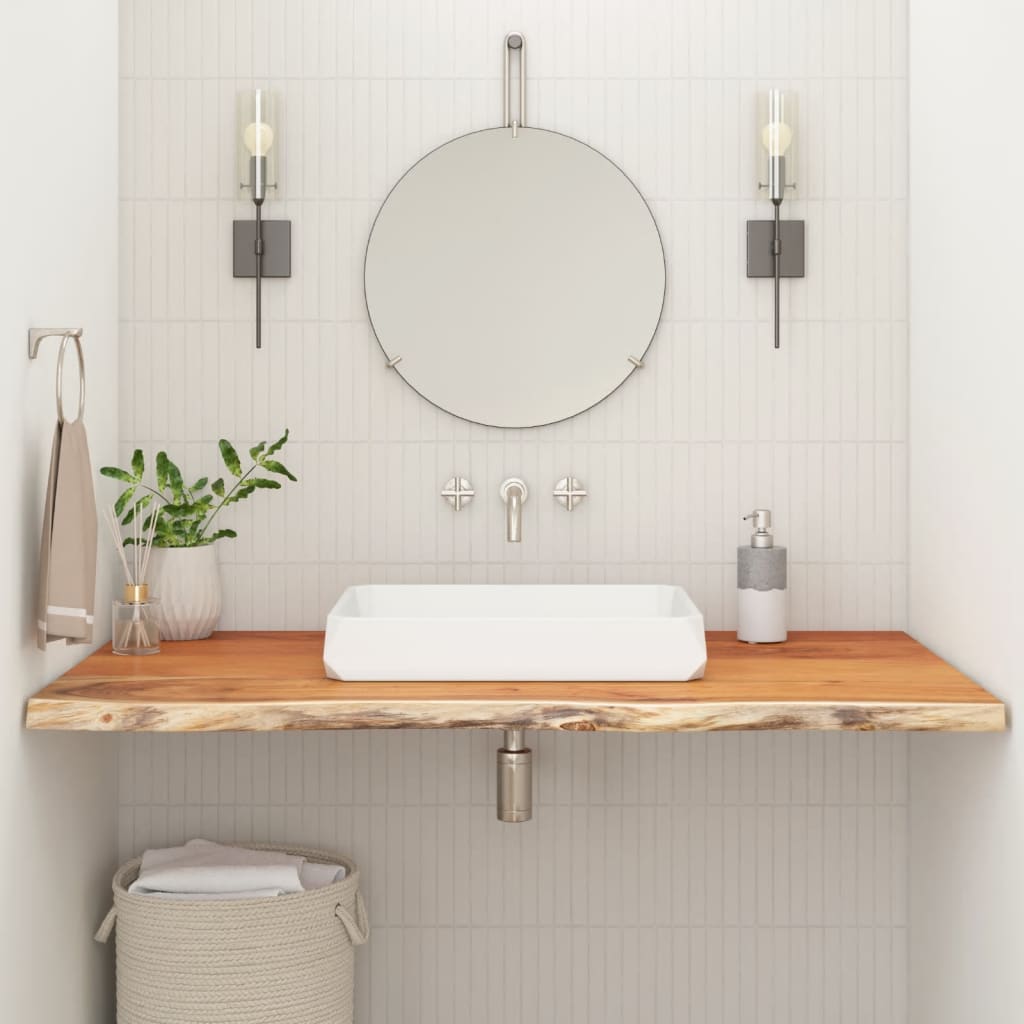 Piano Bagno 120x60x3,8 cm Rettangolare Legno Massello di Acacia | homemem39