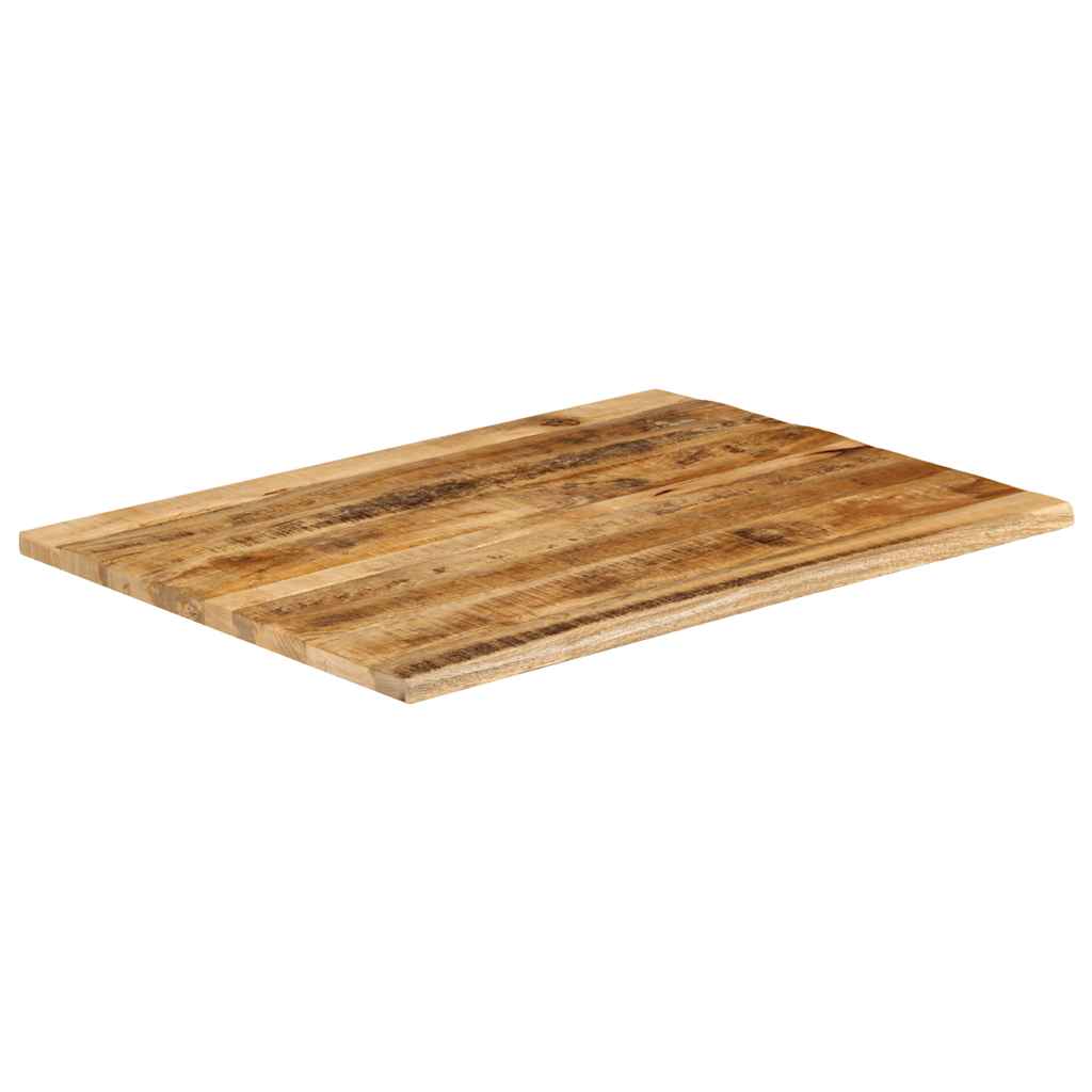 Piano Tavolo 100x80x3,8 Bordi Vivi Legno Massello Mango Grezzo | homemem39