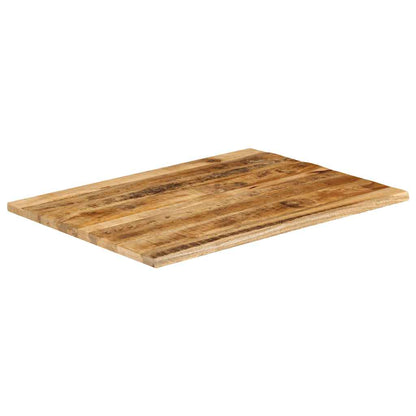 Piano Tavolo 100x80x3,8 Bordi Vivi Legno Massello Mango Grezzo | homemem39