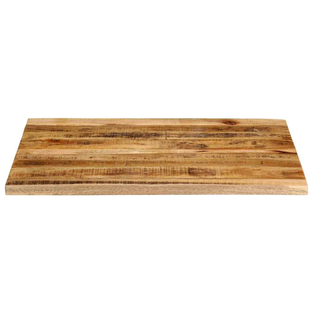 Piano Tavolo 100x80x3,8 Bordi Vivi Legno Massello Mango Grezzo | homemem39