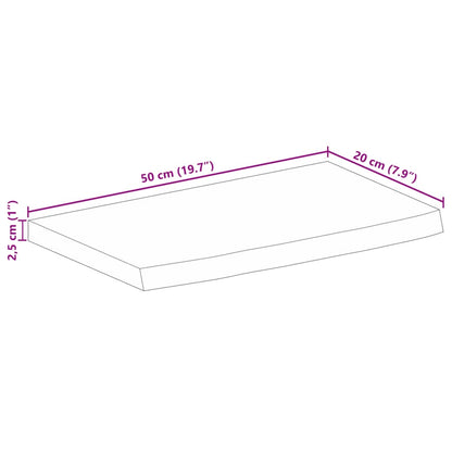 Piano Tavolo Bordi Vivi 50x20x2,5 cm in Legno Massello di Mango | homemem39