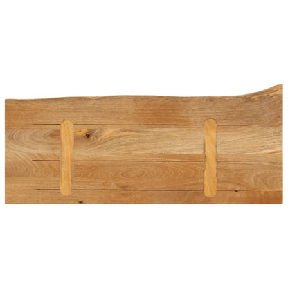 Piano Tavolo Bordi Vivi 90x20x2,5 cm in Legno Massello di Mango | homemem39