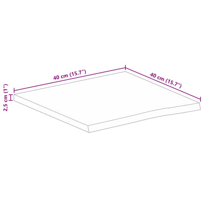 Piano Tavolo Bordi Vivi 40x40x2,5 cm in Legno Massello di Mango | homemem39