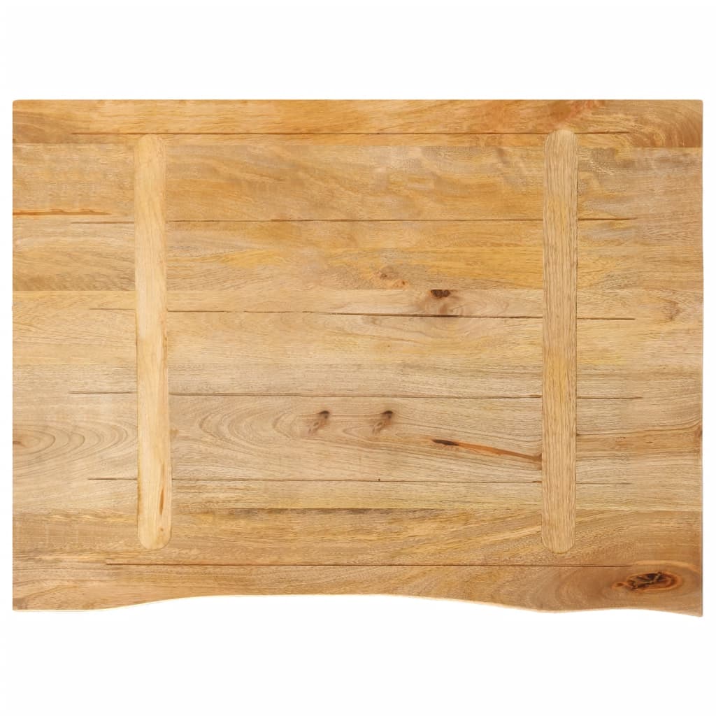 Piano Tavolo Bordi Vivi 90x60x2,5 cm in Legno Massello di Mango | homemem39