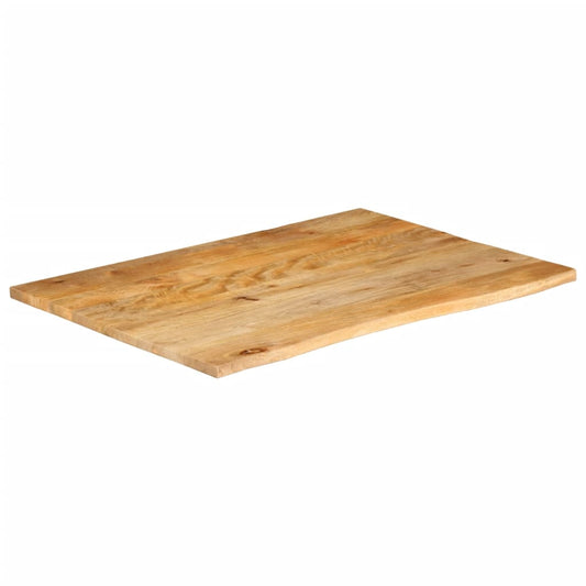 Piano Tavolo Bordi Vivi 90x80x2,5 cm in Legno Massello di Mango