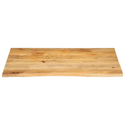 Piano Tavolo Bordi Vivi 90x80x2,5 cm in Legno Massello di Mango