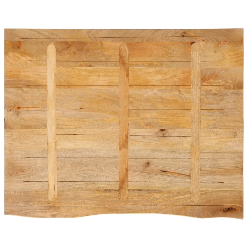 Piano Tavolo Bordi Vivi 90x80x2,5 cm in Legno Massello di Mango