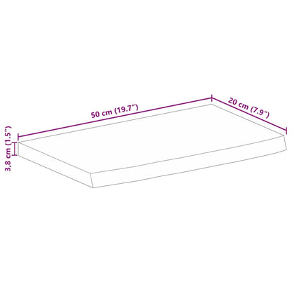 Piano Tavolo Bordi Vivi 50x20x3,8 cm in Legno Massello di Mango | homemem39