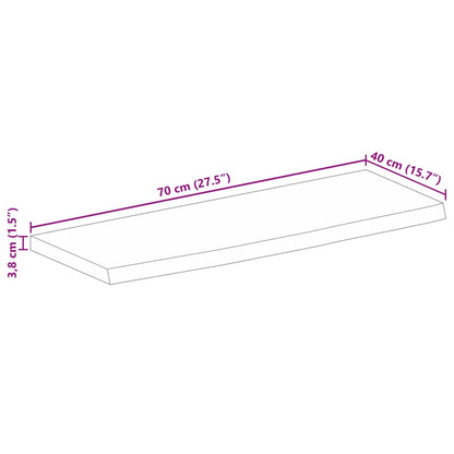 Piano Tavolo Bordi Vivi 70x40x3,8 cm in Legno Massello di Mango | homemem39
