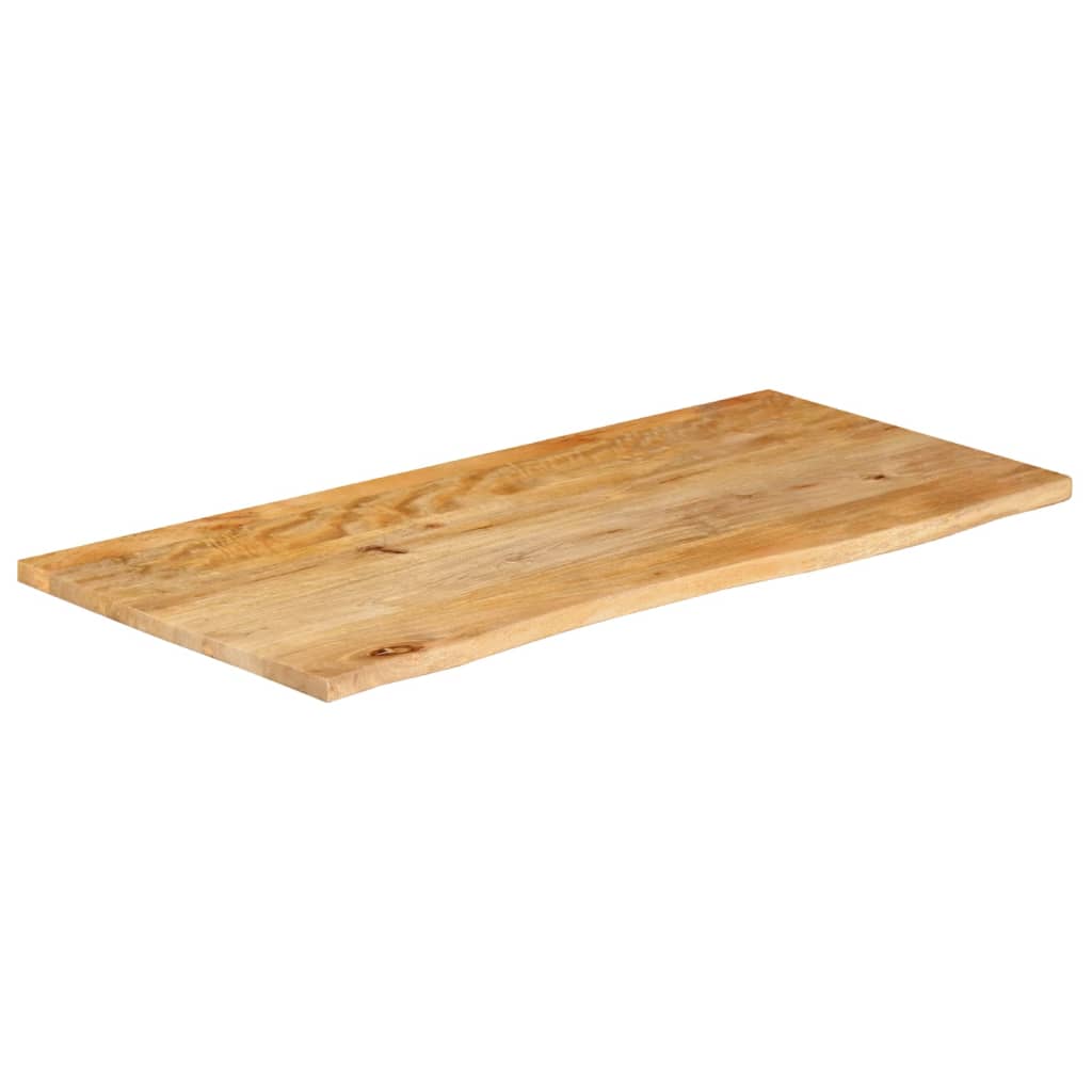 Piano Tavolo Bordi Vivi 100x60x3,8cm in Legno Massello di Mango