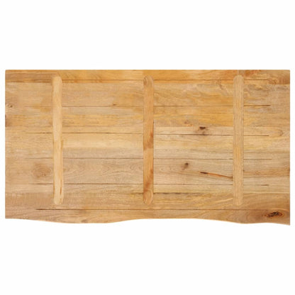Piano Tavolo Bordi Vivi 100x60x3,8cm in Legno Massello di Mango