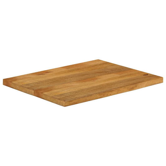 Piano Tavolo Bordi Vivi 90x60x3,8 cm in Legno Massello di Mango