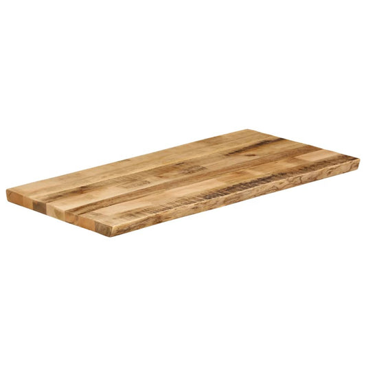 Piano Tavolo Bordi Vivi 100x60x2,5 cm Legno di Mango Grezzo | homemem39