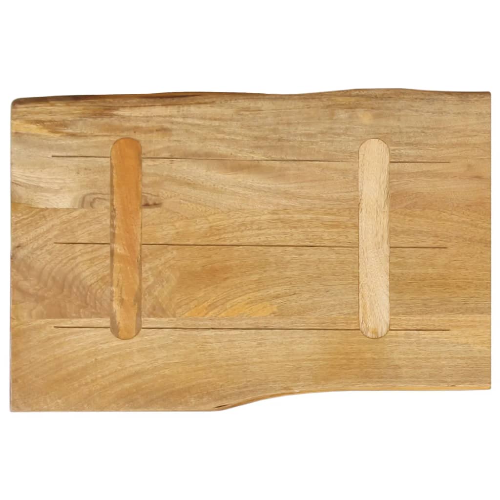 Piano Tavolo 50x40x2,5 cm Bordi Vivi in Legno Massello di Mango