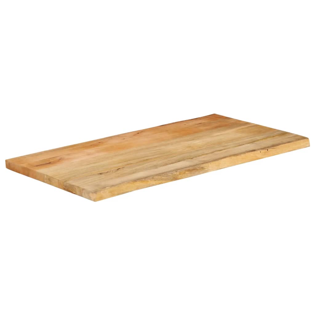 Piano Tavolo 100x60x3,8 cm Bordi Vivi in Legno Massello Mango | homemem39