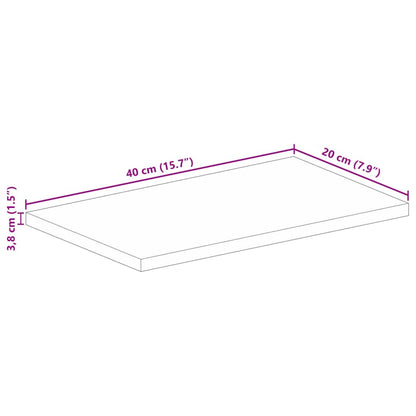 Piano Tavolo 40x20x3,8cm Rettangolare Legno Massello Acacia