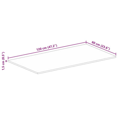 Piano Tavolo 120x60x1,5 cm Rettangolare in Massello di Recupero | homemem39