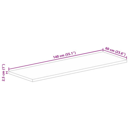 Piano Tavolo 140x60x2,5 cm Rettangolare in Massello di Recupero | homemem39