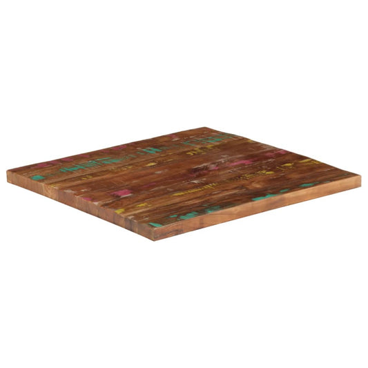 Piano Tavolo 70x70x2,5 cm Quadrato Legno Massello di Recupero