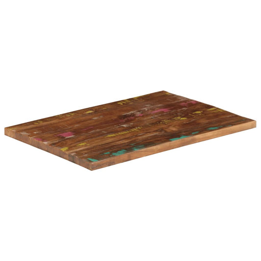 Piano Tavolo 80x70x2,5 cm Rettangolare in Massello di Recupero