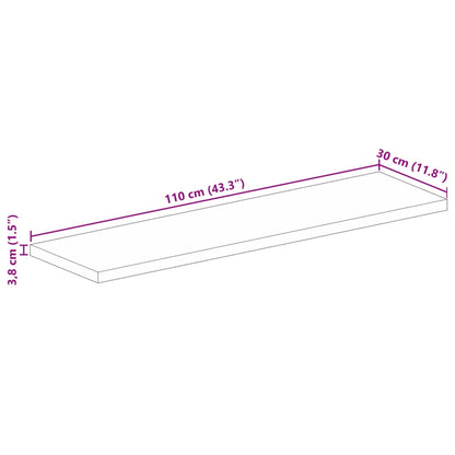 Piano Tavolo 110x30x3,8 cm Rettangolare in Massello di Recupero | homemem39