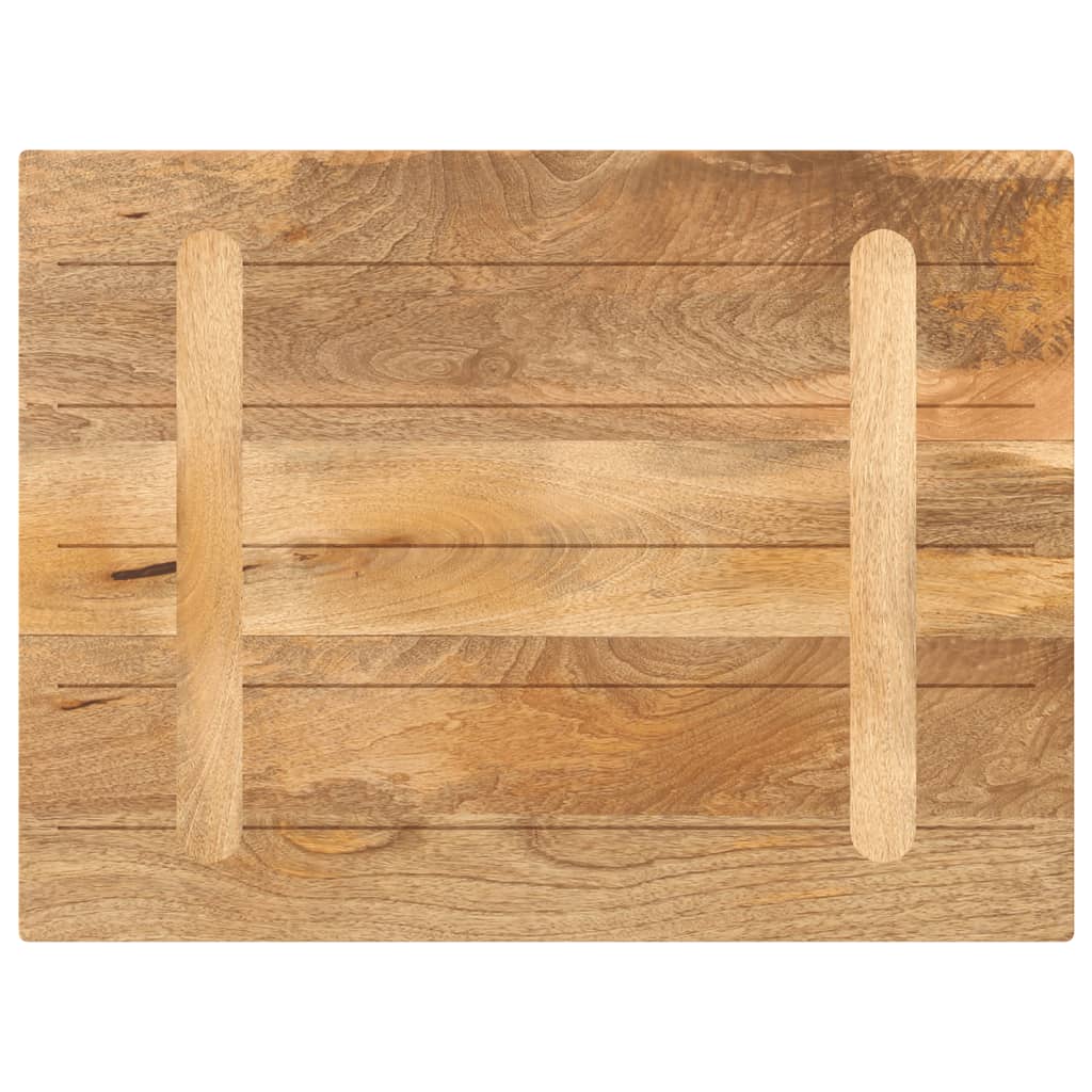 Piano per Tavolo 80x60x3,8 cm Rettangolare Legno Massello Mango