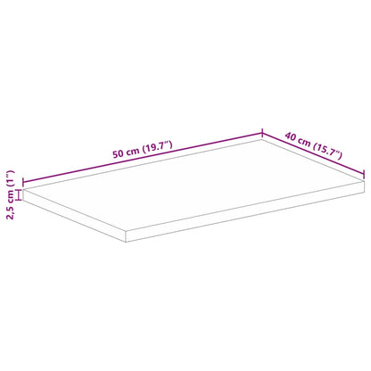Piano per Tavolo 50x40x2,5 cm Rettangolare Legno Massello Mango