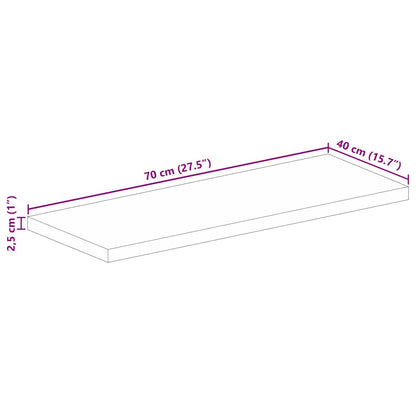 Piano per Tavolo 70x40x2,5 cm Rettangolare Legno Massello Mango