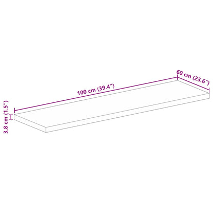 Piano per Tavolo 100x60x3,8cm Rettangolare Legno Massello Mango | homemem39