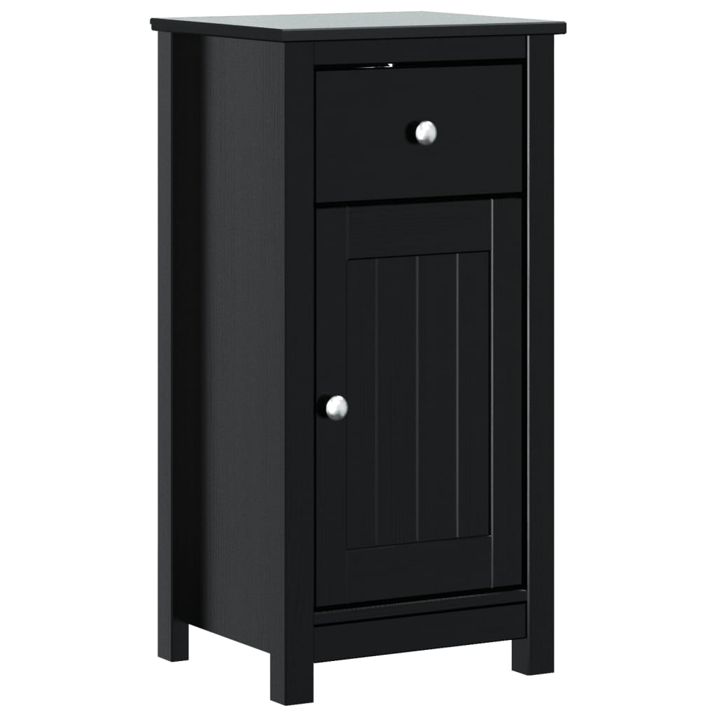 Mobile da Bagno BERG Nero 40x34x80 cm in Legno Massello di Pino | homemem39