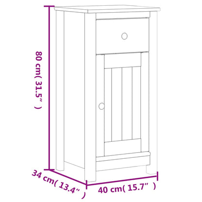 Mobile da Bagno BERG Nero 40x34x80 cm in Legno Massello di Pino | homemem39