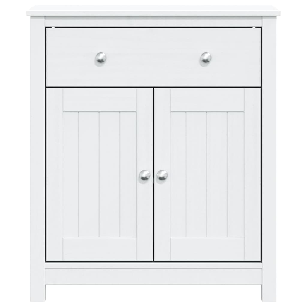 Mobile da Bagno BERG Bianco 69,5x34x80cm Legno Massello di Pino | homemem39
