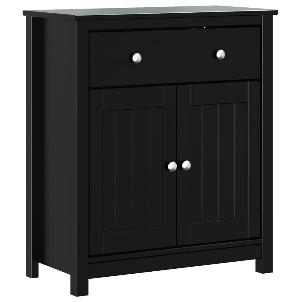 Mobile da Bagno BERG Nero 69,5x34x80 cm Legno Massello di Pino | homemem39