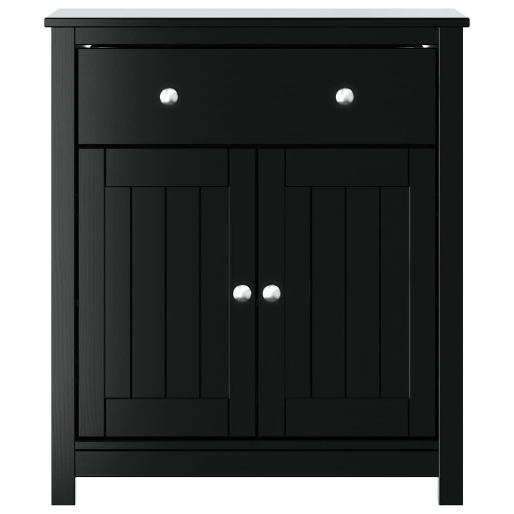Mobile da Bagno BERG Nero 69,5x34x80 cm Legno Massello di Pino | homemem39