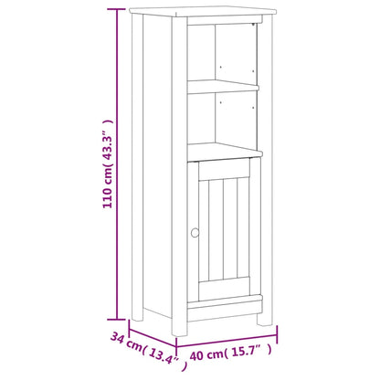 Mobile da Bagno BERG Bianco 40x34x110 cm Legno Massello di Pino | homemem39