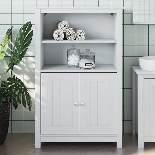 Mobile da Bagno BERG Bianco 69,5x34x110 cm Legno Massello Pino | homemem39