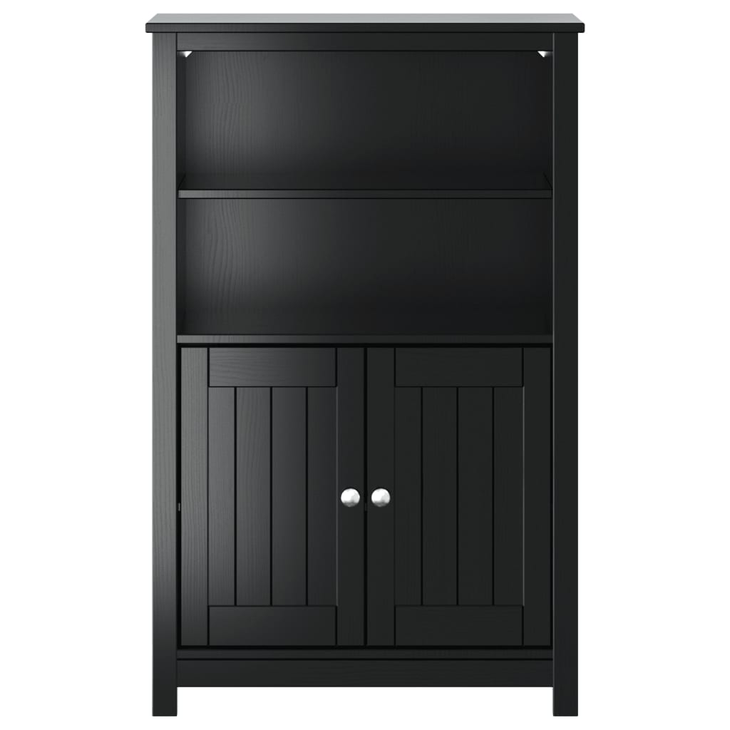 Mobile da Bagno BERG Nero 69,5x34x110 cm Legno Massello di Pino | homemem39
