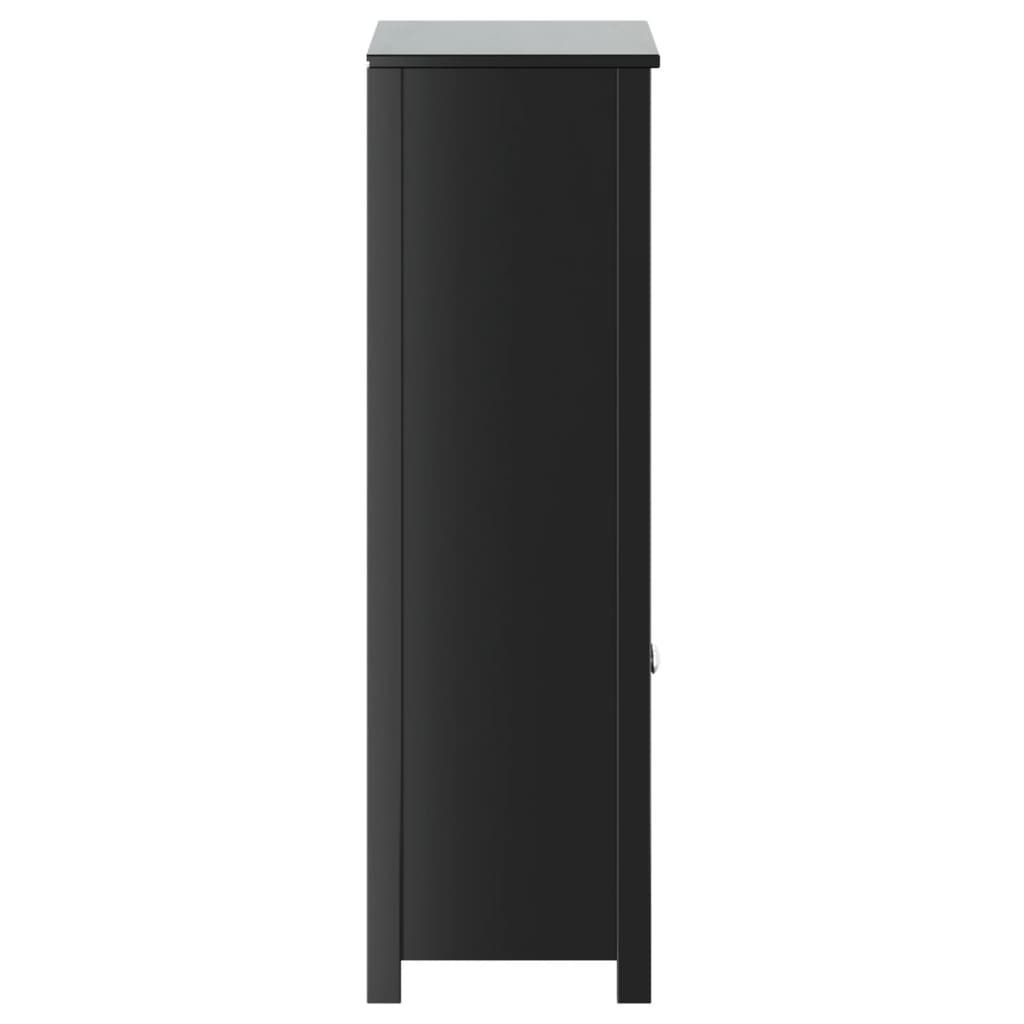 Mobile da Bagno BERG Nero 69,5x34x110 cm Legno Massello di Pino | homemem39