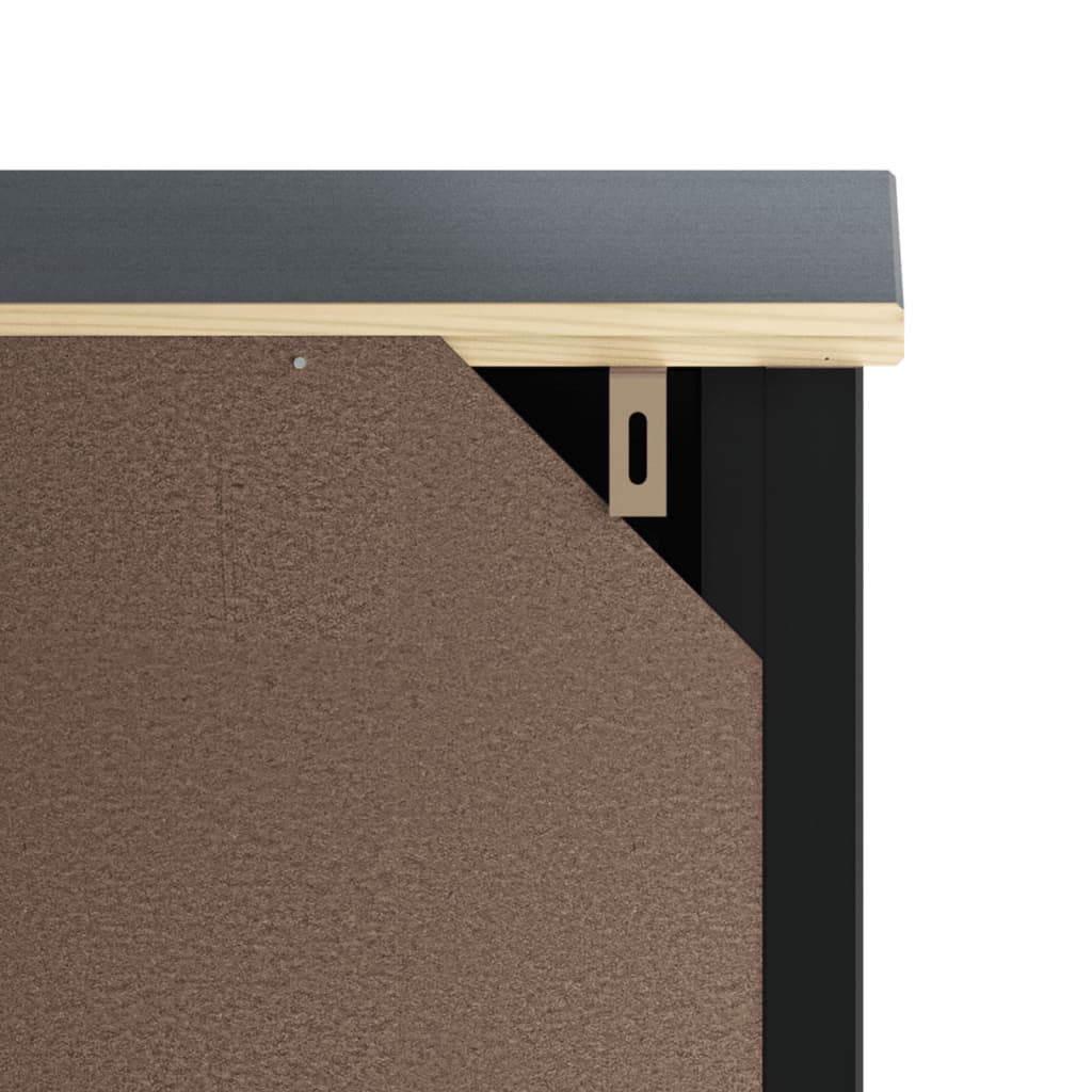 Mobile da Bagno BERG Nero 69,5x34x110 cm Legno Massello di Pino | homemem39