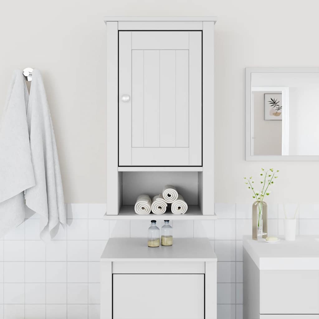Mobile da Bagno a Muro BERG Bianco 40x27x71,5 cm Massello Pino | homemem39