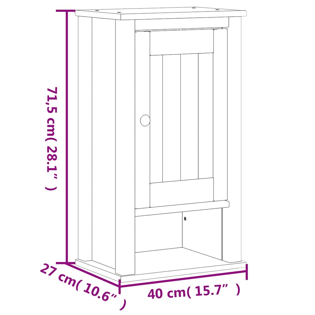 Mobile da Bagno a Muro BERG Bianco 40x27x71,5 cm Massello Pino | homemem39