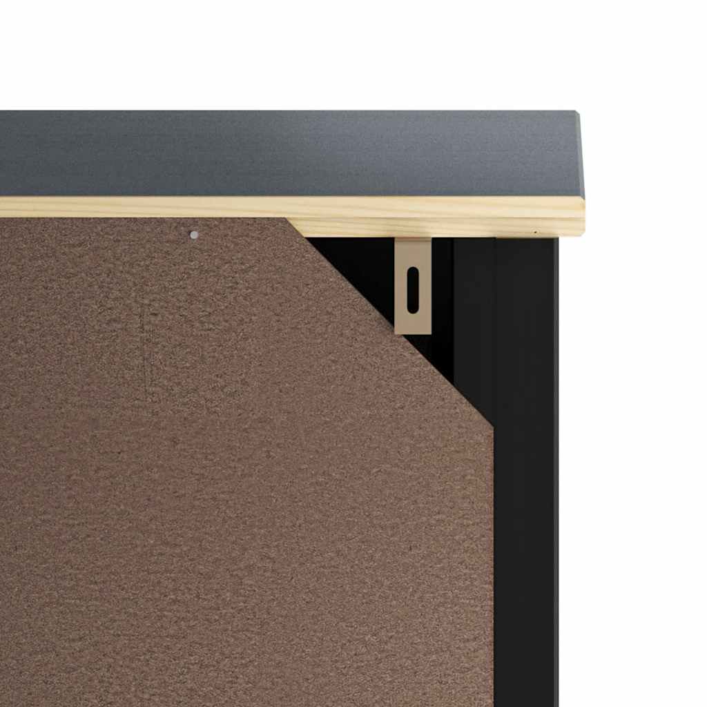 Mobile da Bagno a Muro BERG Nero 40x27x71,5 cm Massello Pino | homemem39