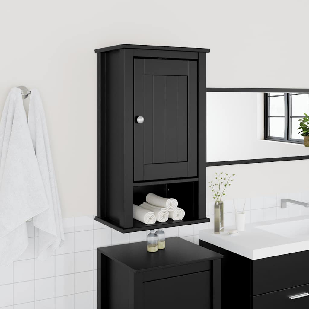 Mobile da Bagno a Muro BERG Nero 40x27x71,5 cm Massello Pino | homemem39