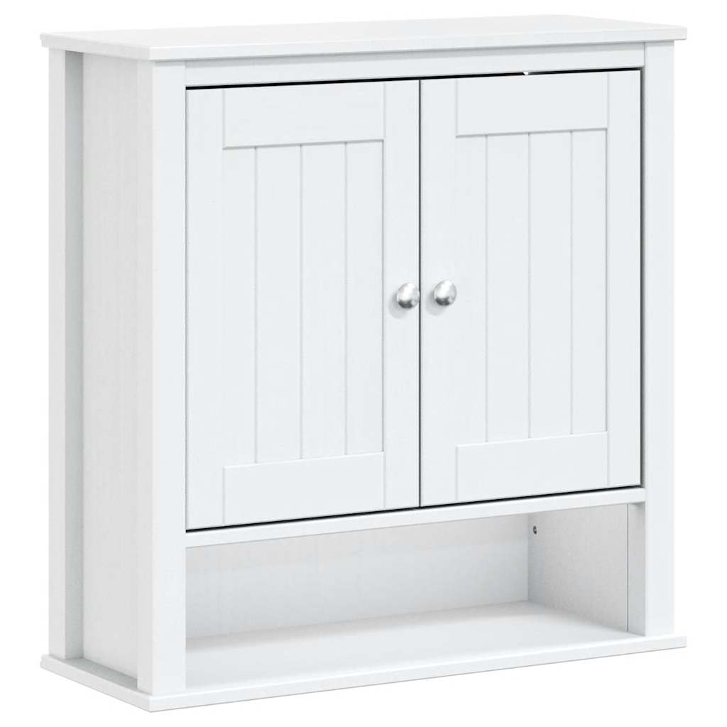 Mobile Bagno a Muro BERG Bianco 69,5x27x71,5cm Legno Massello | homemem39