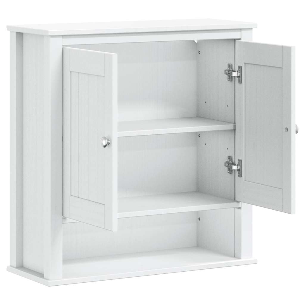 Mobile Bagno a Muro BERG Bianco 69,5x27x71,5cm Legno Massello | homemem39