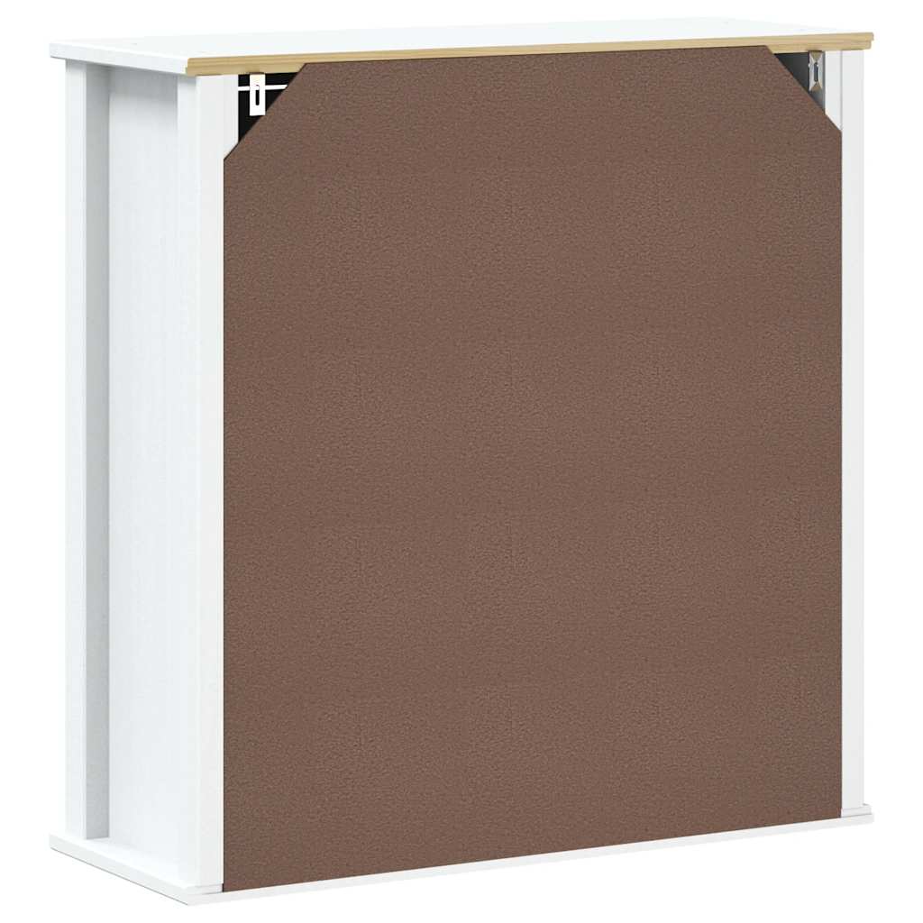 Mobile Bagno a Muro BERG Bianco 69,5x27x71,5cm Legno Massello | homemem39